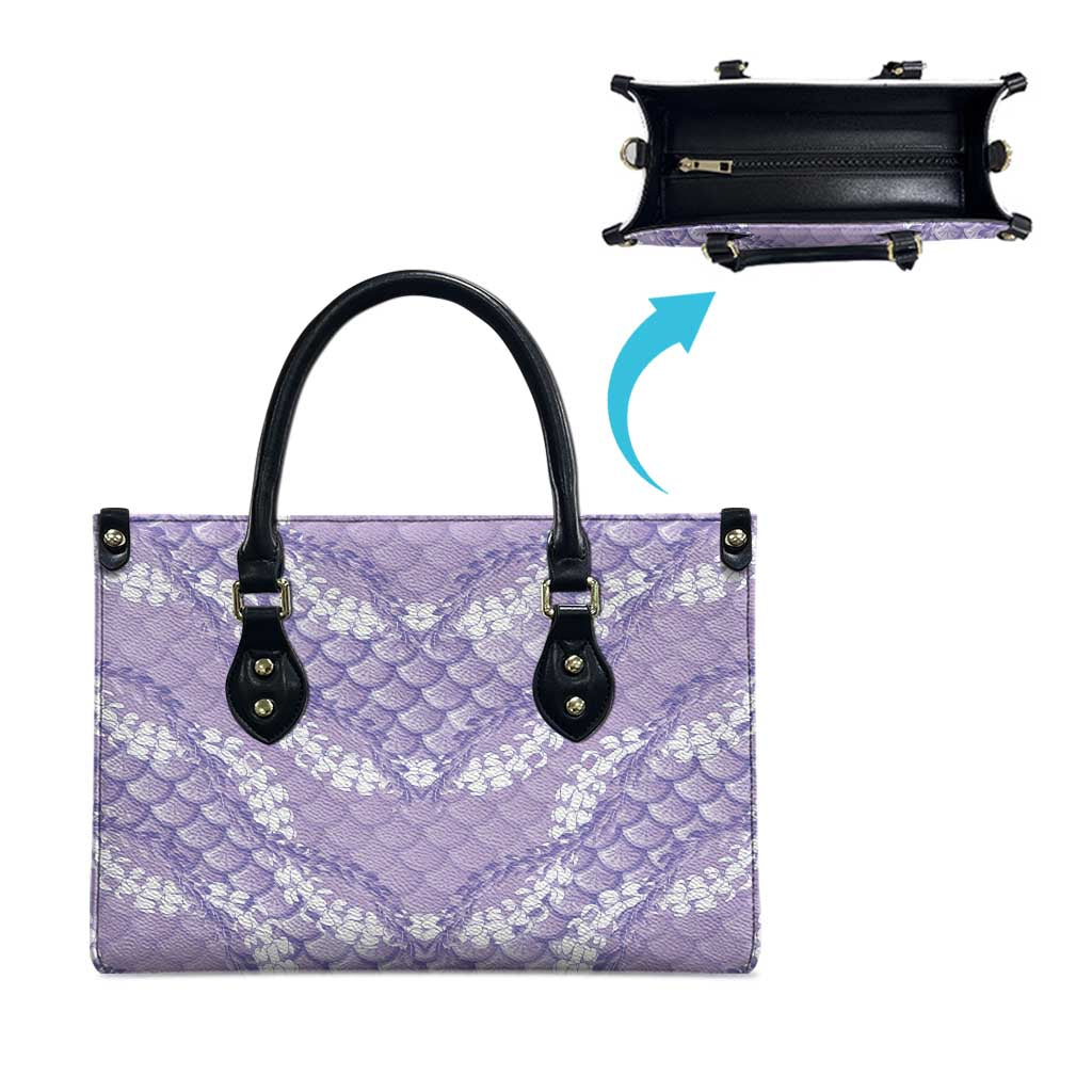 Lilac Mermaid Puakenikeni Maile Lei Leather Bag LT01 - Polynesian Pride