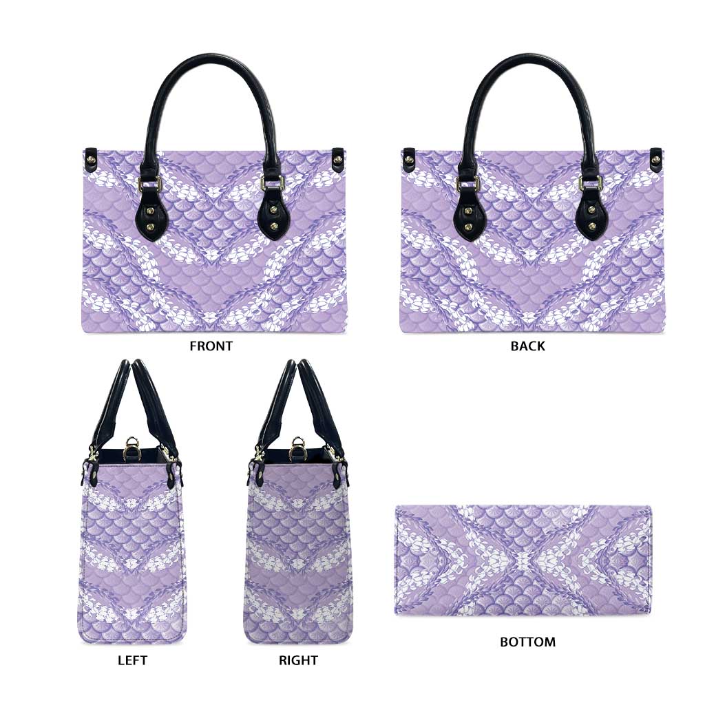 Lilac Mermaid Puakenikeni Maile Lei Leather Bag LT01 - Polynesian Pride