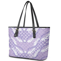 Lilac Mermaid Puakenikeni Maile Lei Leather Tote Bag LT01 - Polynesian Pride