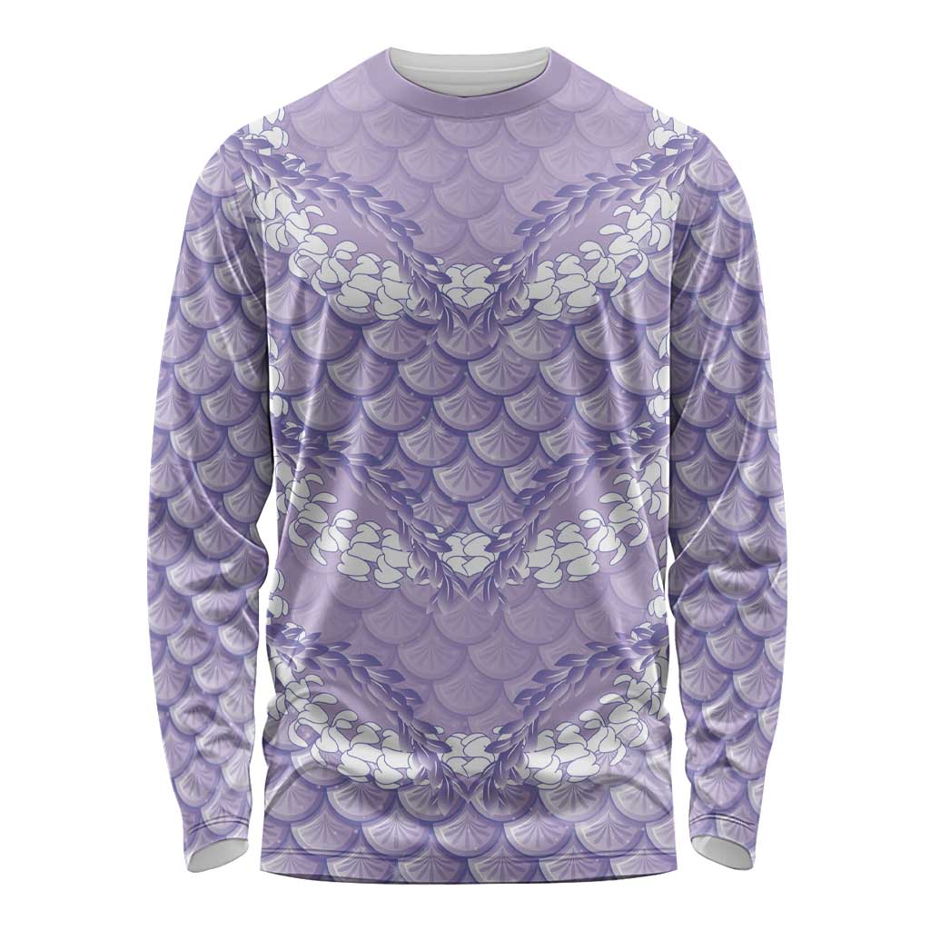 Lilac Mermaid Puakenikeni Maile Lei Long Sleeve Shirt LT01 Unisex Purple - Polynesian Pride