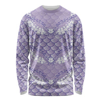 Lilac Mermaid Puakenikeni Maile Lei Long Sleeve Shirt LT01 Unisex Purple - Polynesian Pride