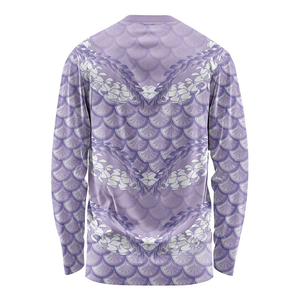 Lilac Mermaid Puakenikeni Maile Lei Long Sleeve Shirt LT01 - Polynesian Pride