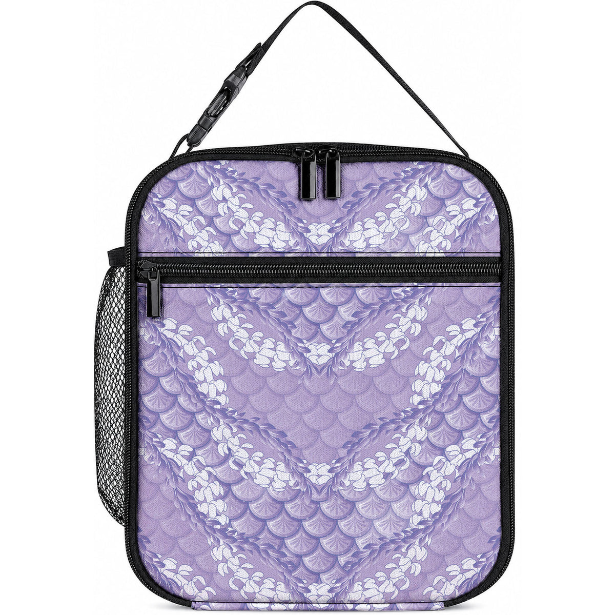 Lilac Mermaid Puakenikeni Maile Lei Lunch Bag LT01 10.2 × 8.3 × 4.3 inch Purple - Polynesian Pride