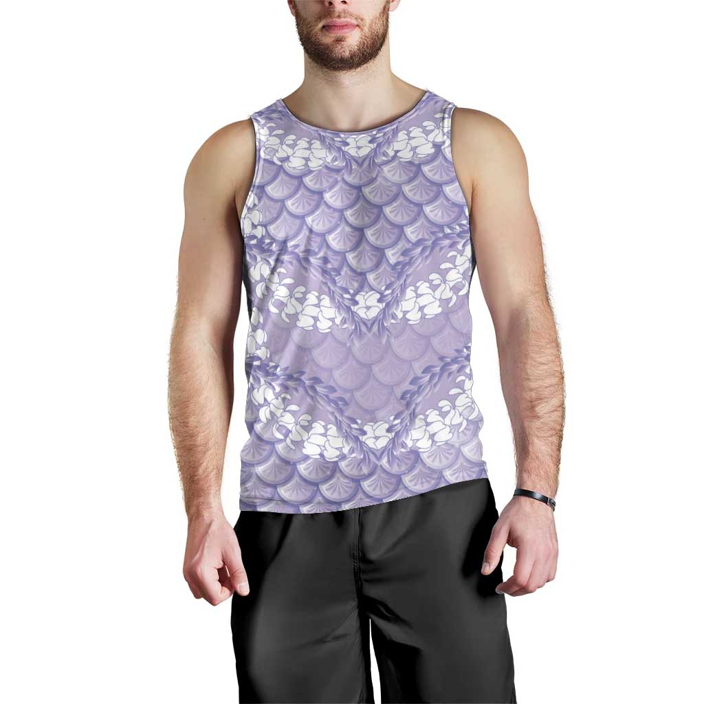 Lilac Mermaid Puakenikeni Maile Lei Men Tank Top LT01 - Polynesian Pride