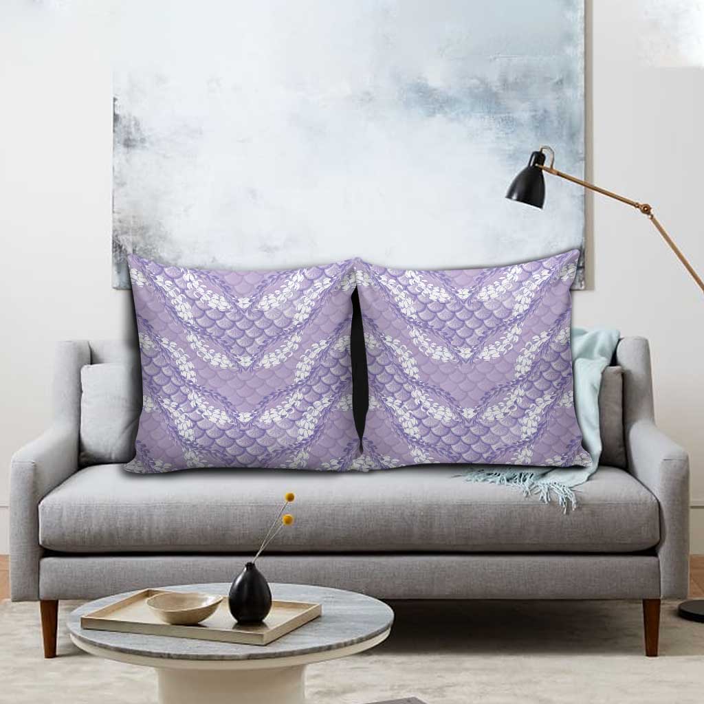 Lilac Mermaid Puakenikeni Maile Lei Pillow Cover LT01 - Polynesian Pride