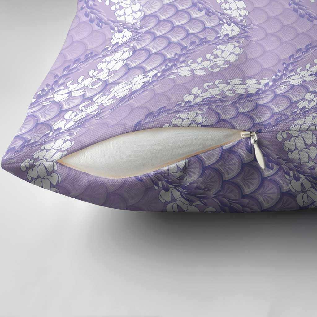 Lilac Mermaid Puakenikeni Maile Lei Pillow Cover LT01 - Polynesian Pride
