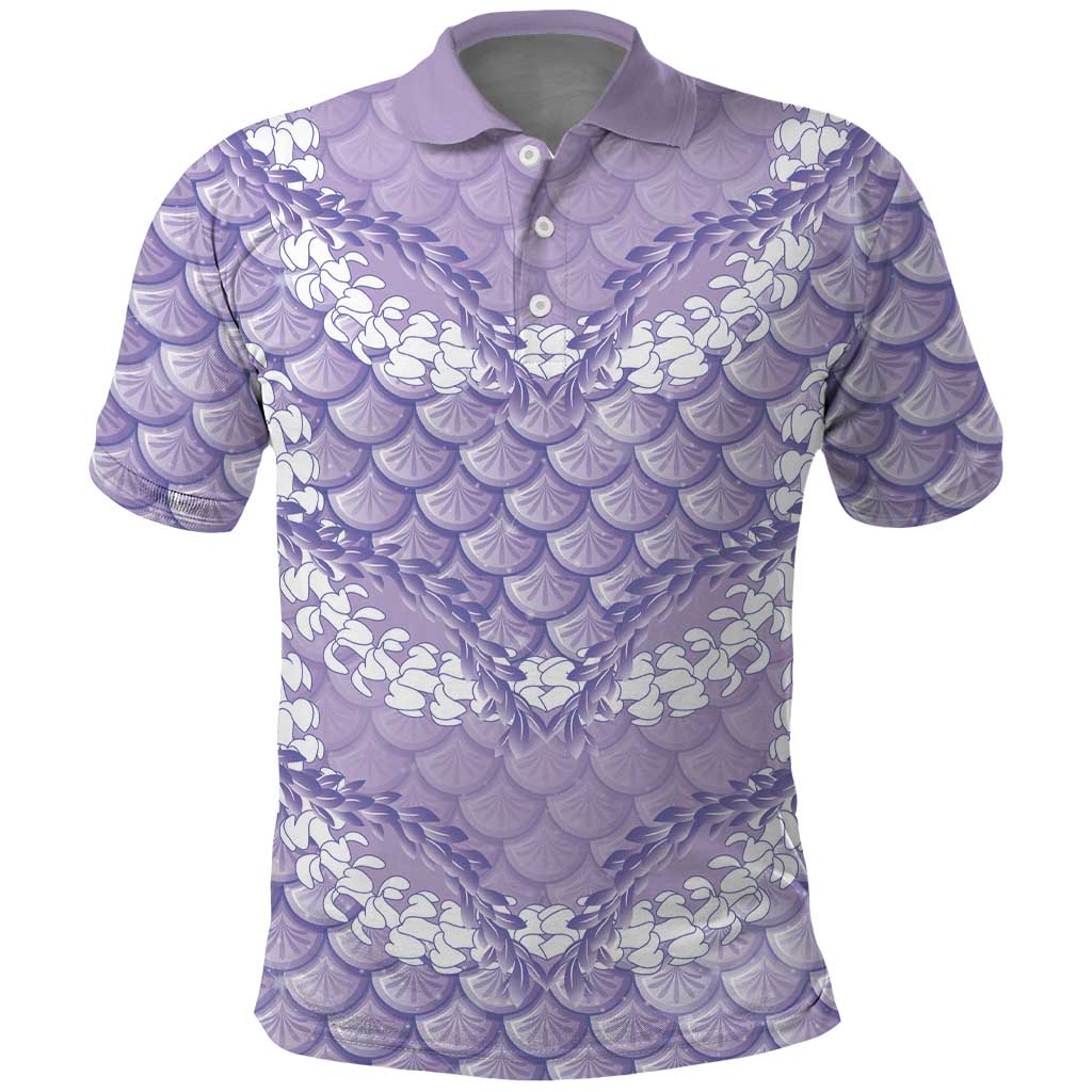 Lilac Mermaid Puakenikeni Maile Lei Polo Shirt LT01 Purple - Polynesian Pride