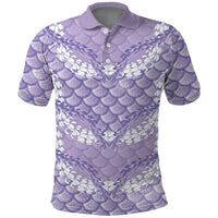 Lilac Mermaid Puakenikeni Maile Lei Polo Shirt LT01 Purple - Polynesian Pride