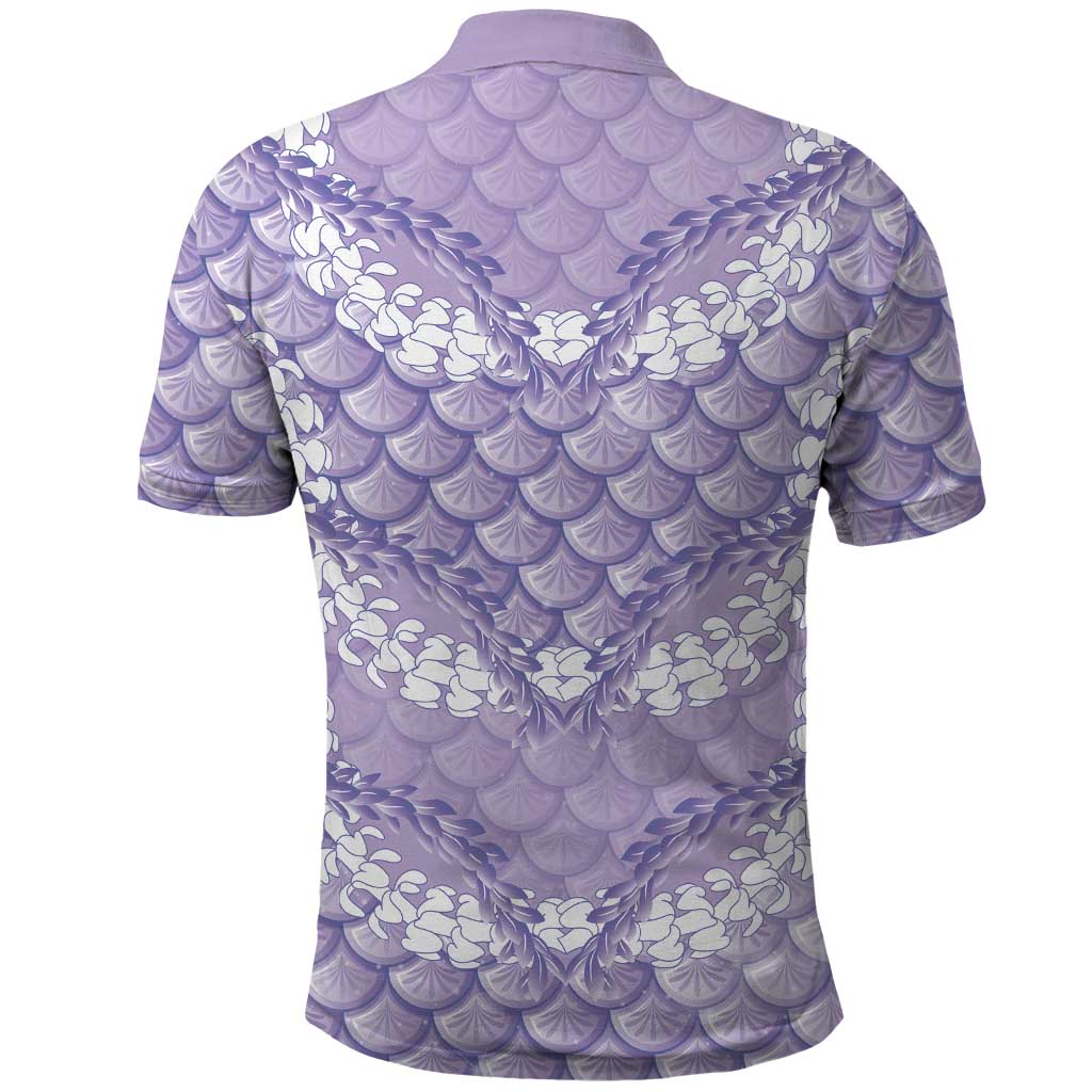 Lilac Mermaid Puakenikeni Maile Lei Polo Shirt LT01 - Polynesian Pride