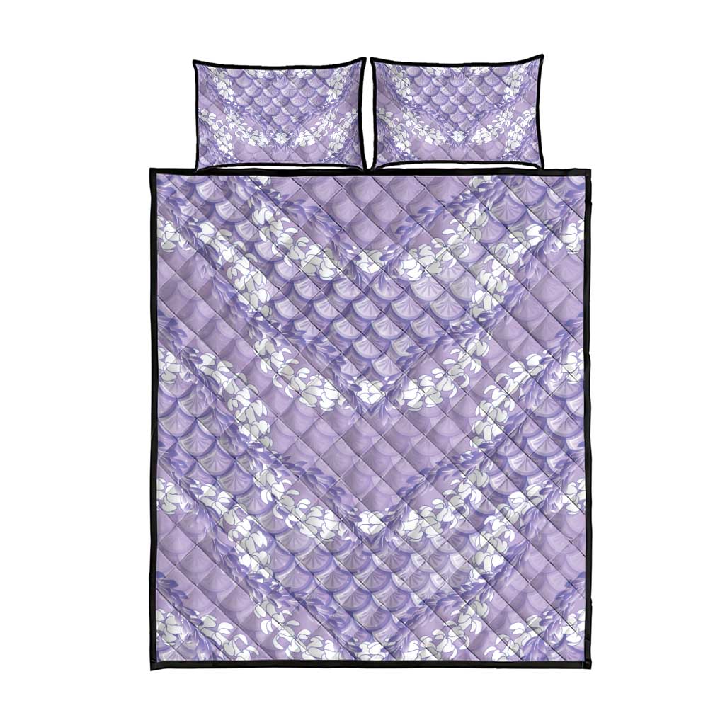 Lilac Mermaid Puakenikeni Maile Lei Quilt Bed Set LT01 - Polynesian Pride