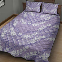 Lilac Mermaid Puakenikeni Maile Lei Quilt Bed Set LT01 - Polynesian Pride