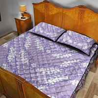 Lilac Mermaid Puakenikeni Maile Lei Quilt Bed Set LT01 - Polynesian Pride