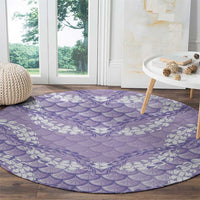 Lilac Mermaid Puakenikeni Maile Lei Round Carpet