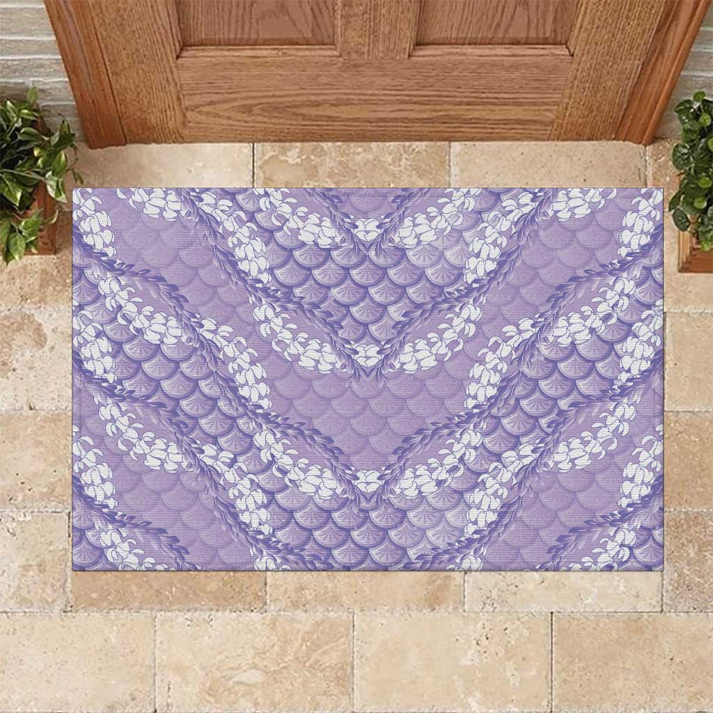 Lilac Mermaid Puakenikeni Maile Lei Rubber Doormat LT01 Purple - Polynesian Pride