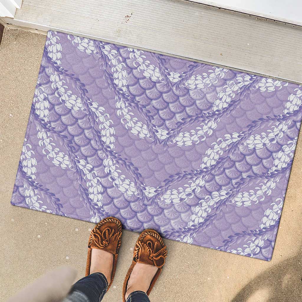 Lilac Mermaid Puakenikeni Maile Lei Rubber Doormat LT01 - Polynesian Pride