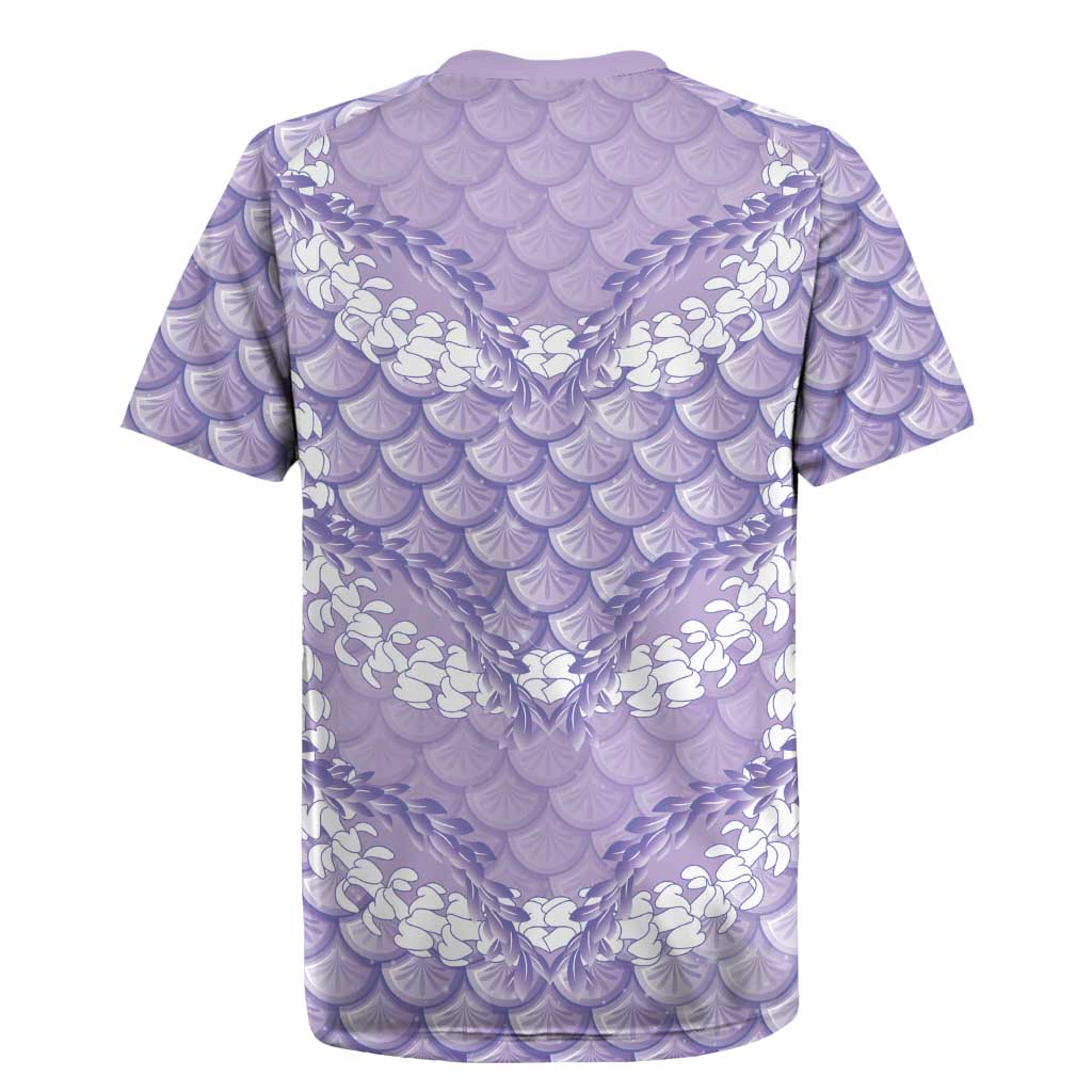 Lilac Mermaid Puakenikeni Maile Lei Rugby Jersey LT01 - Polynesian Pride