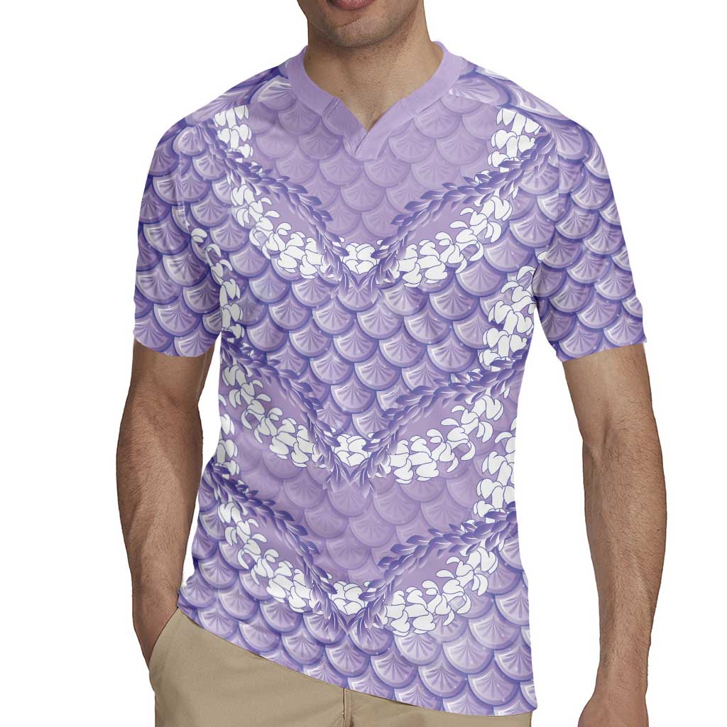 Lilac Mermaid Puakenikeni Maile Lei Rugby Jersey LT01 - Polynesian Pride