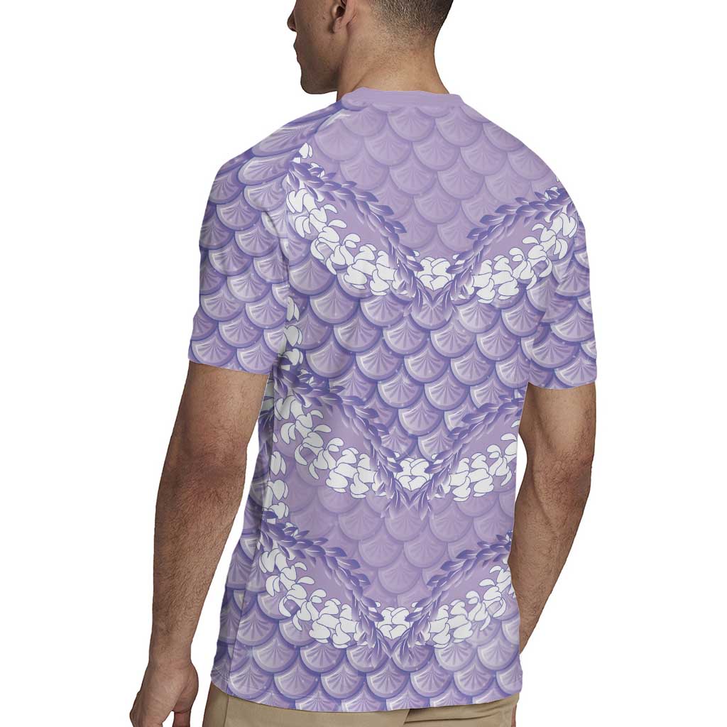 Lilac Mermaid Puakenikeni Maile Lei Rugby Jersey LT01 - Polynesian Pride