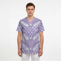 Lilac Mermaid Puakenikeni Maile Lei Scrub Top LT01 - Polynesian Pride