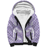 Lilac Mermaid Puakenikeni Maile Lei Sherpa Hoodie LT01 Unisex Purple - Polynesian Pride