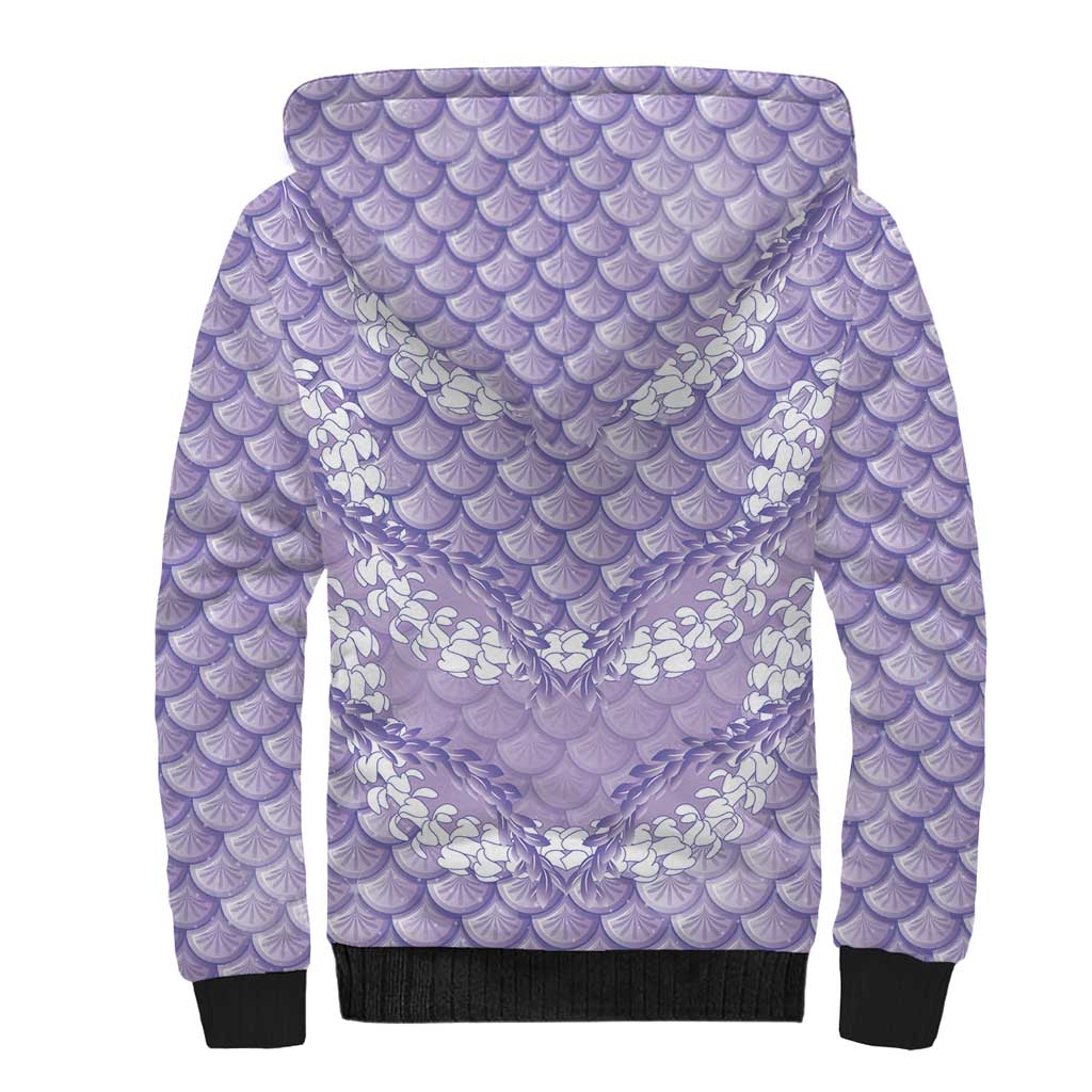 Lilac Mermaid Puakenikeni Maile Lei Sherpa Hoodie LT01 - Polynesian Pride