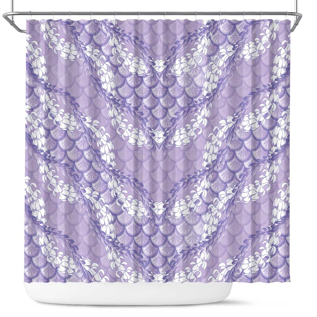 Lilac Mermaid Puakenikeni Maile Lei Shower Curtain
