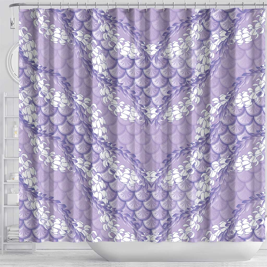 Lilac Mermaid Puakenikeni Maile Lei Shower Curtain LT01 - Polynesian Pride