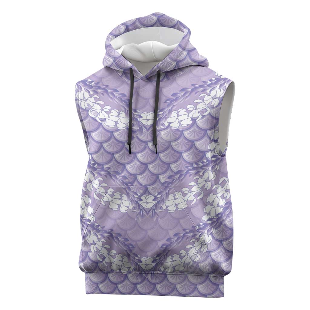Lilac Mermaid Puakenikeni Maile Lei Sleeveless Hoodie LT01 Purple - Polynesian Pride