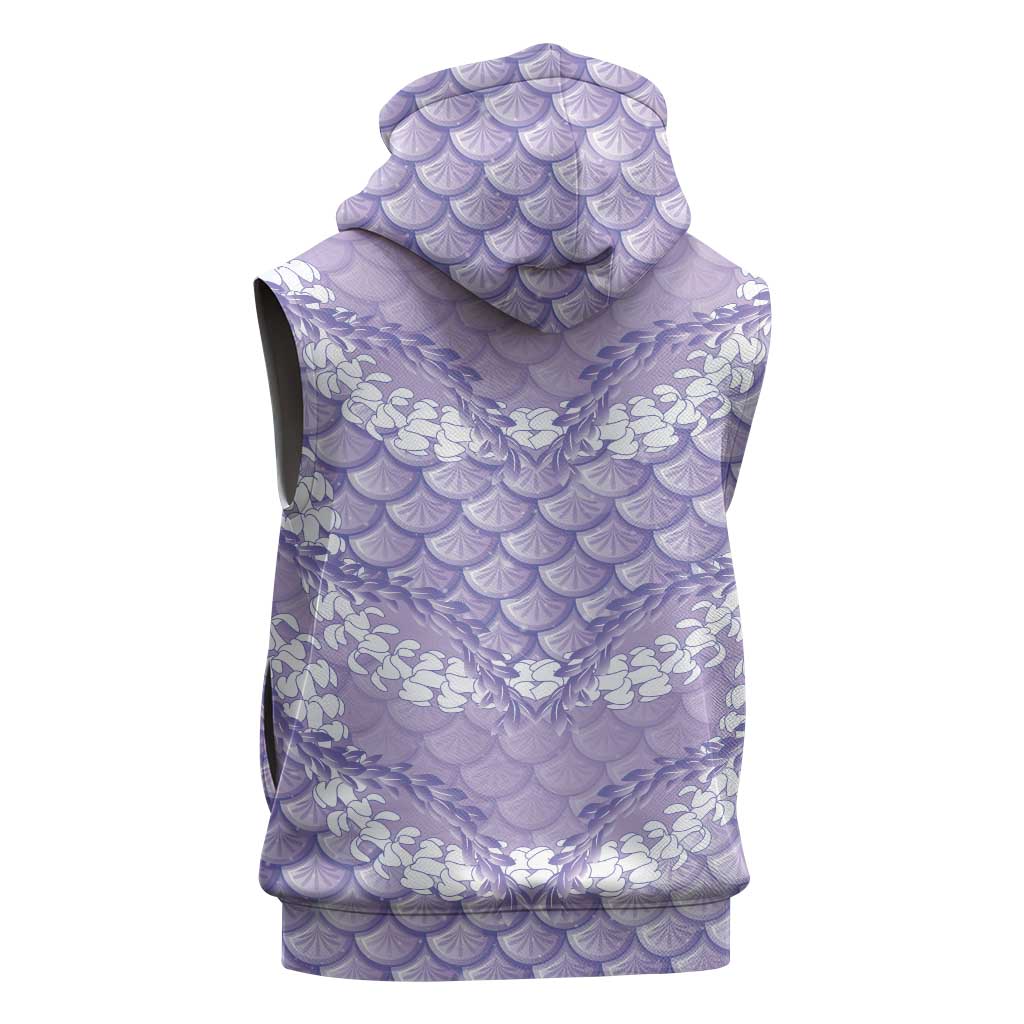 Lilac Mermaid Puakenikeni Maile Lei Sleeveless Hoodie LT01 - Polynesian Pride