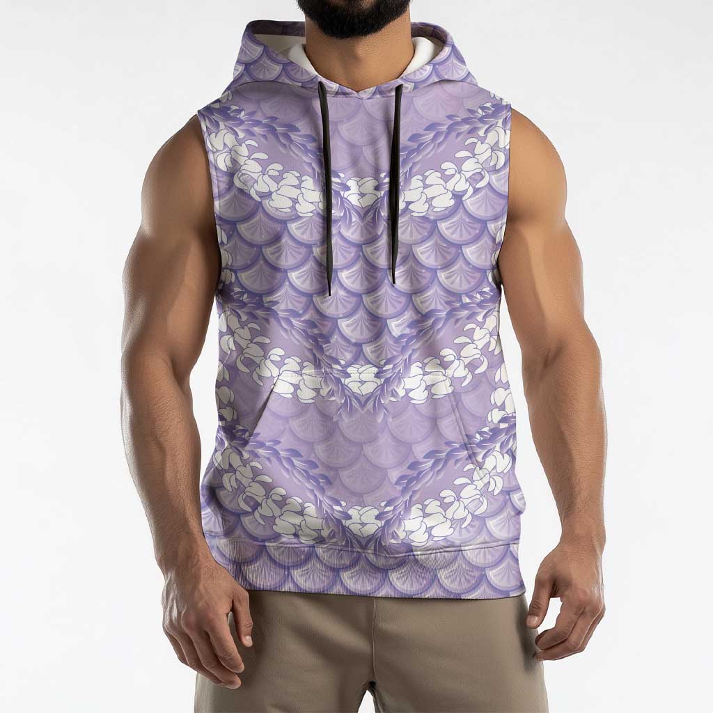 Lilac Mermaid Puakenikeni Maile Lei Sleeveless Hoodie LT01 - Polynesian Pride