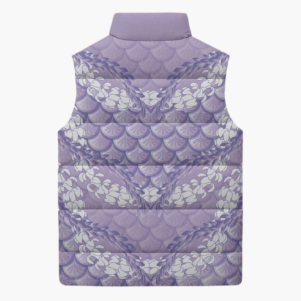 Lilac Mermaid Puakenikeni Maile Lei Sleeveless Puffer Jacket LT01 - Polynesian Pride