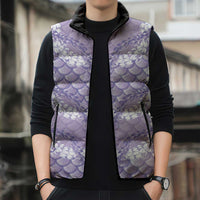 Lilac Mermaid Puakenikeni Maile Lei Sleeveless Puffer Jacket LT01 - Polynesian Pride