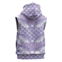 Lilac Mermaid Puakenikeni Maile Lei Sleeveless Zip Hoodie LT01 - Polynesian Pride