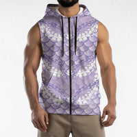 Lilac Mermaid Puakenikeni Maile Lei Sleeveless Zip Hoodie LT01 - Polynesian Pride