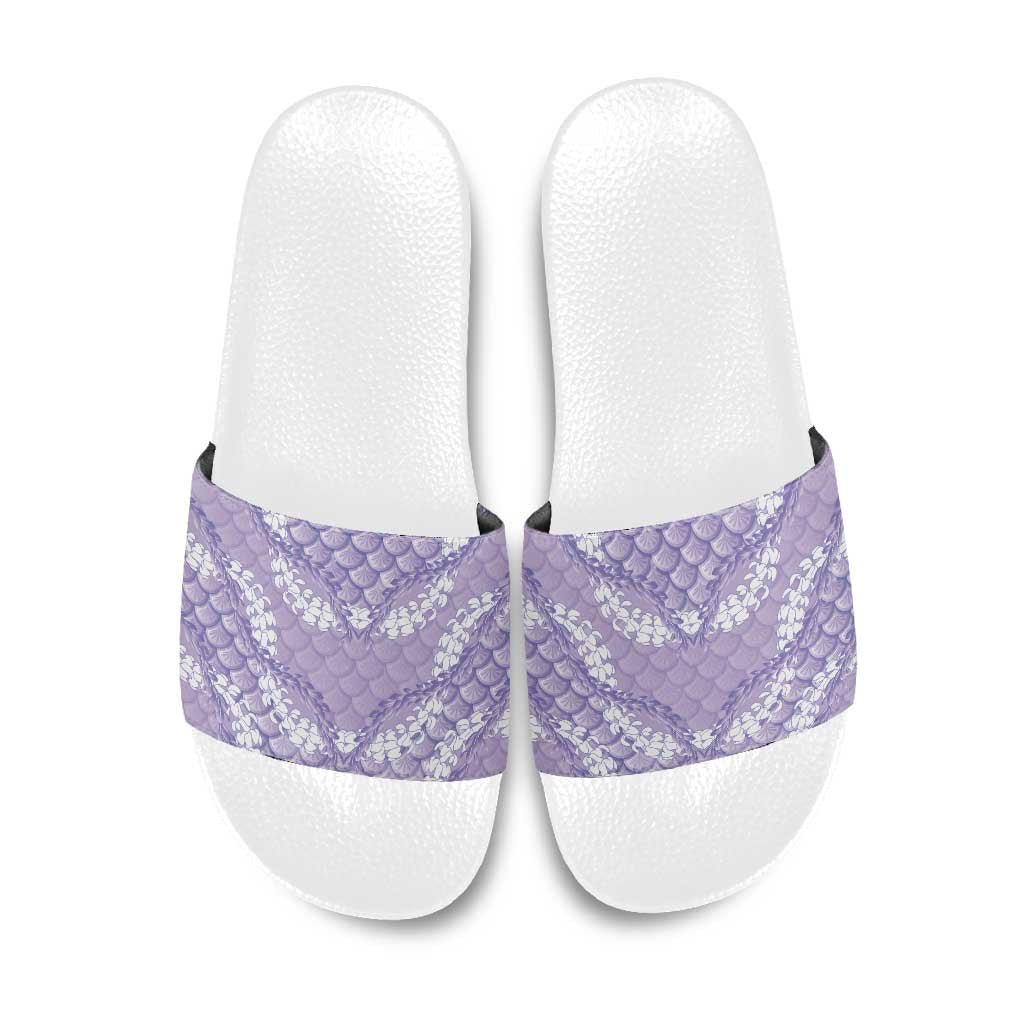 Lilac Mermaid Puakenikeni Maile Lei Slide Sandals LT01 Purple - Polynesian Pride