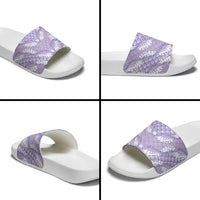 Lilac Mermaid Puakenikeni Maile Lei Slide Sandals LT01 - Polynesian Pride