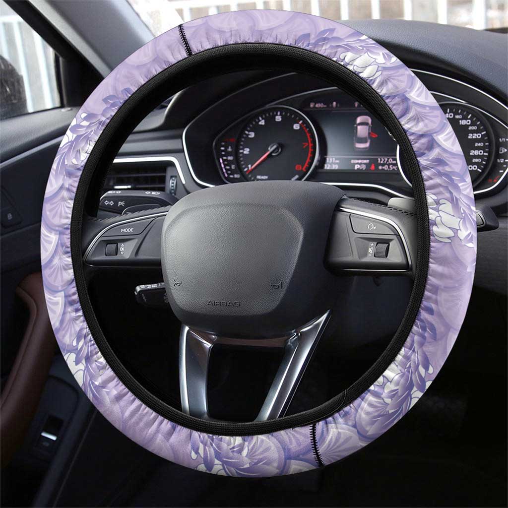 Lilac Mermaid Puakenikeni Maile Lei Steering Wheel Cover LT01 - Polynesian Pride