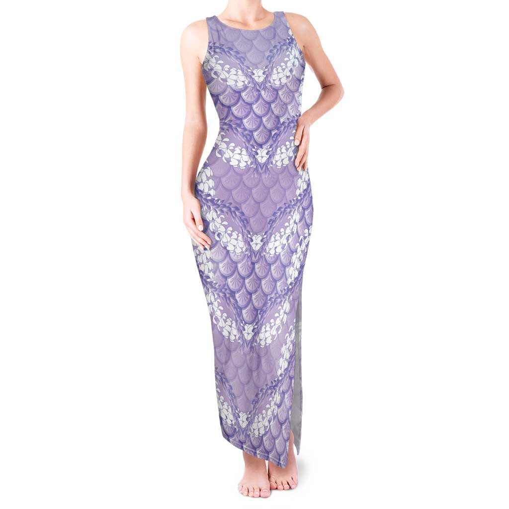 Lilac Mermaid Puakenikeni Maile Lei Tank Maxi Dress LT01 Women Purple - Polynesian Pride