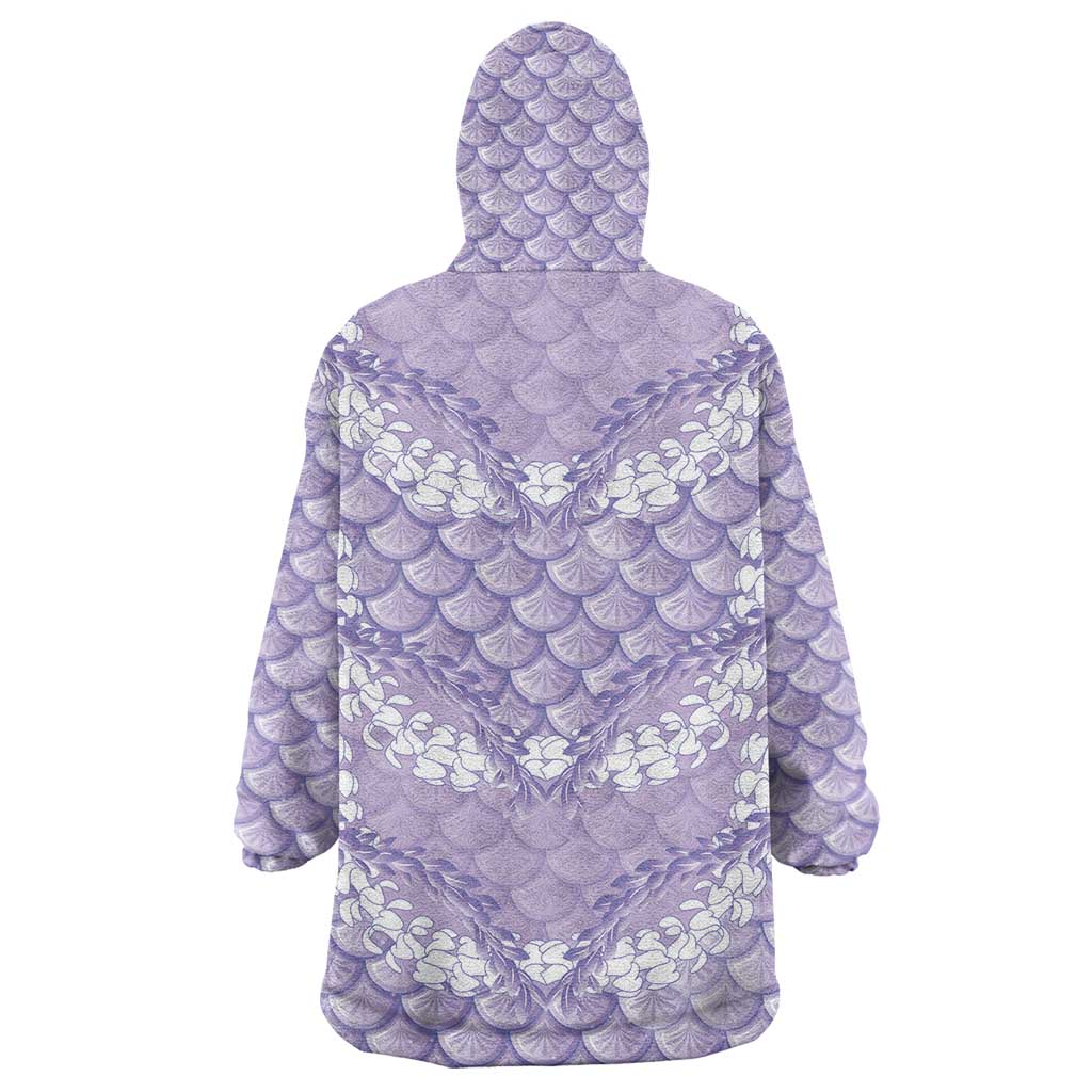 Lilac Mermaid Puakenikeni Maile Lei Wearable Blanket Hoodie LT01 - Polynesian Pride