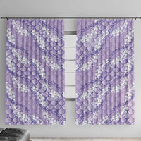 Lilac Mermaid Puakenikeni Maile Lei Window Curtain LT01 With Hooks Purple - Polynesian Pride