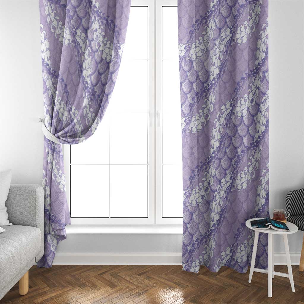 Lilac Mermaid Puakenikeni Maile Lei Window Curtain LT01 - Polynesian Pride