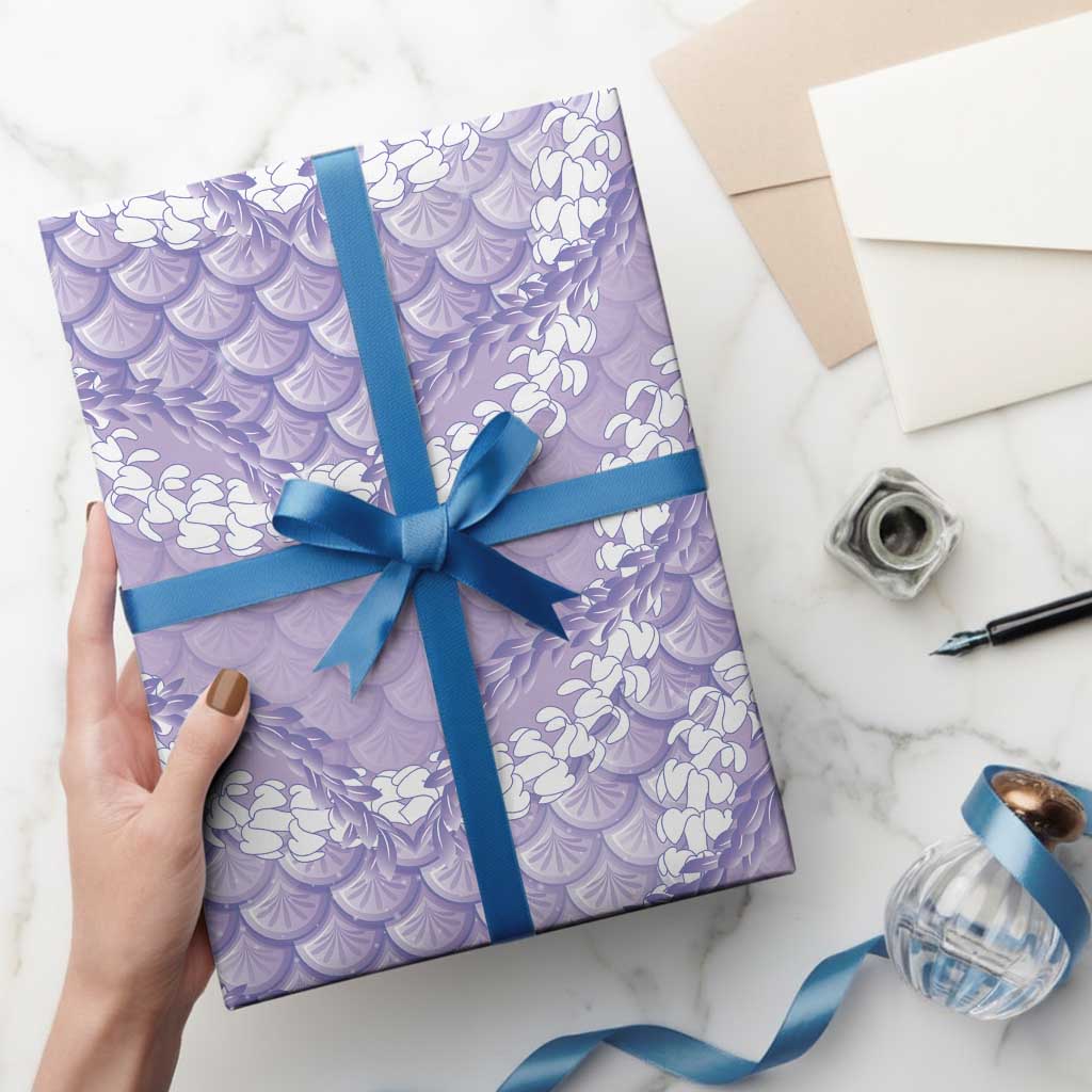 Lilac Mermaid Puakenikeni Maile Lei Wrapping Paper LT01 - Polynesian Pride