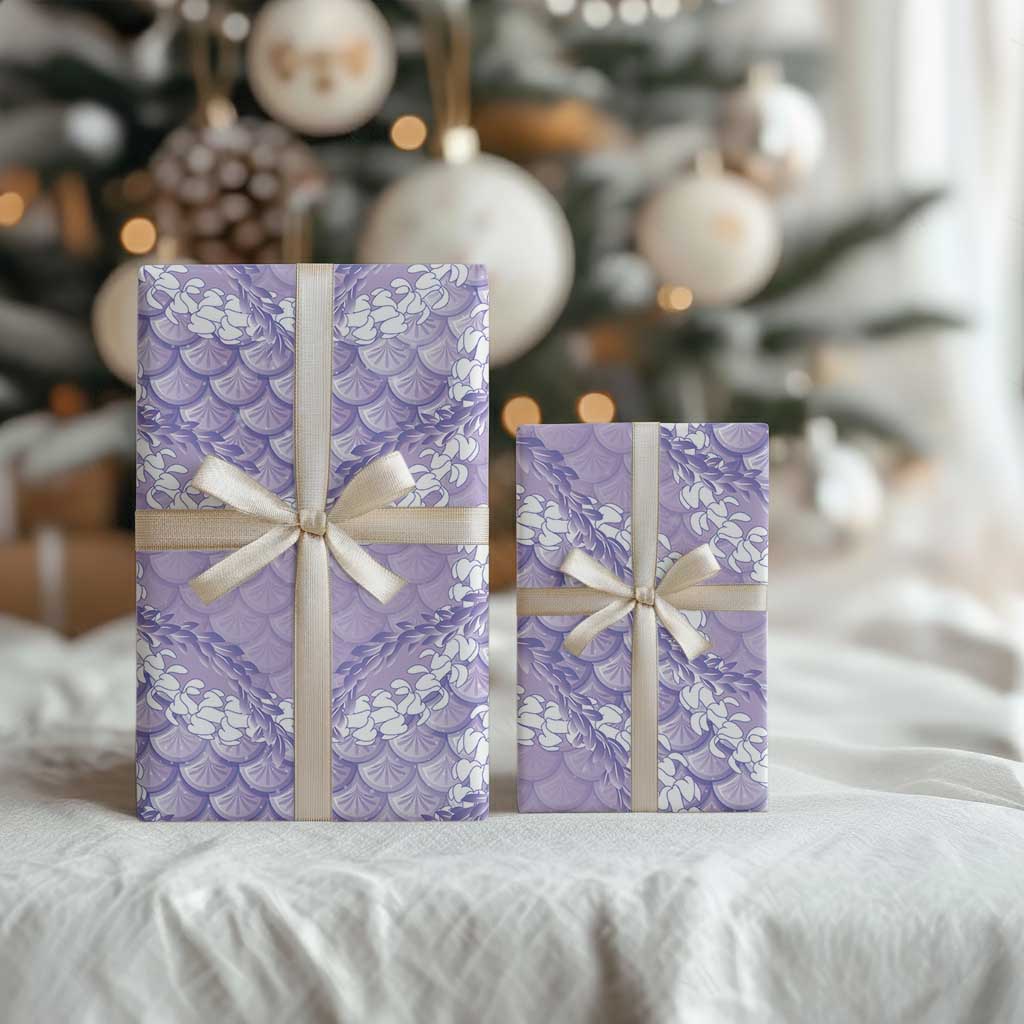 Lilac Mermaid Puakenikeni Maile Lei Wrapping Paper LT01 - Polynesian Pride