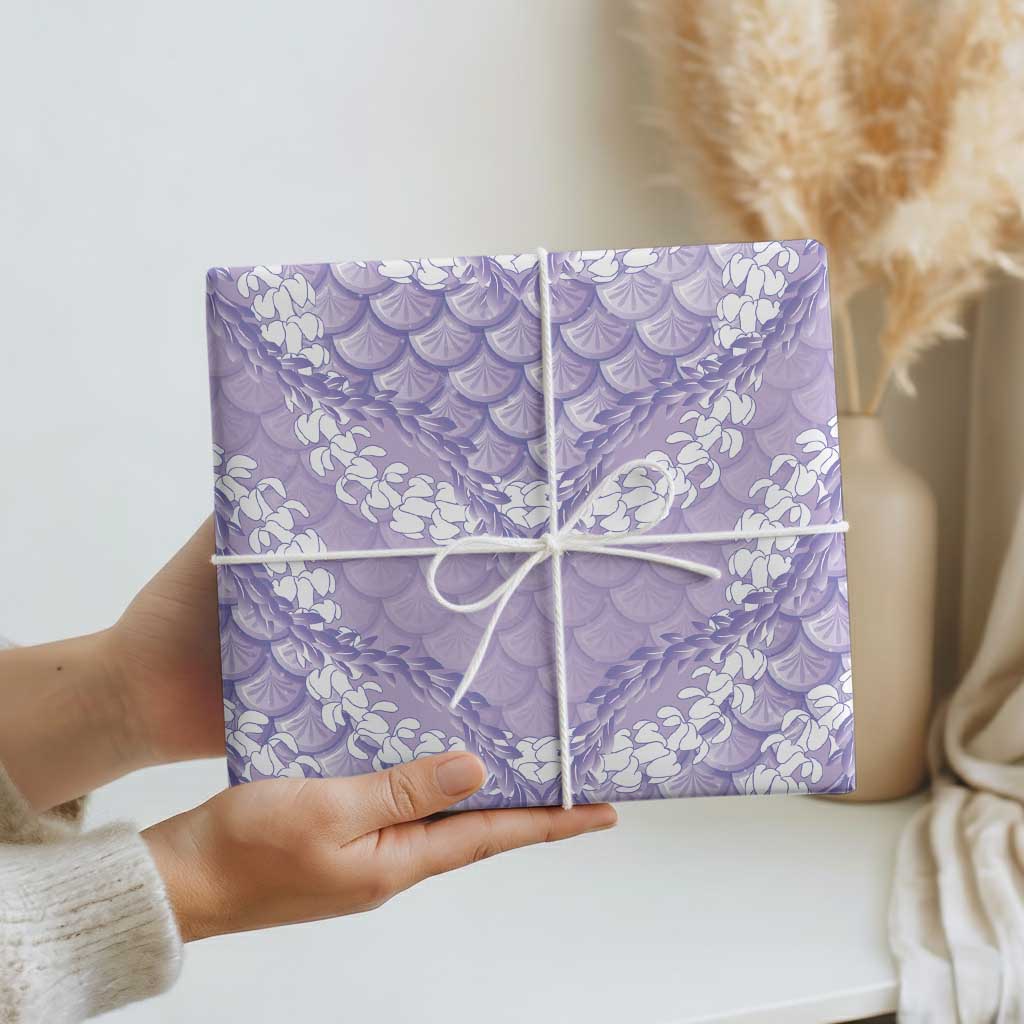 Lilac Mermaid Puakenikeni Maile Lei Wrapping Paper LT01 - Polynesian Pride