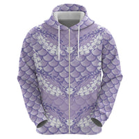 Lilac Mermaid Puakenikeni Maile Lei Zip Hoodie LT01 - Polynesian Pride