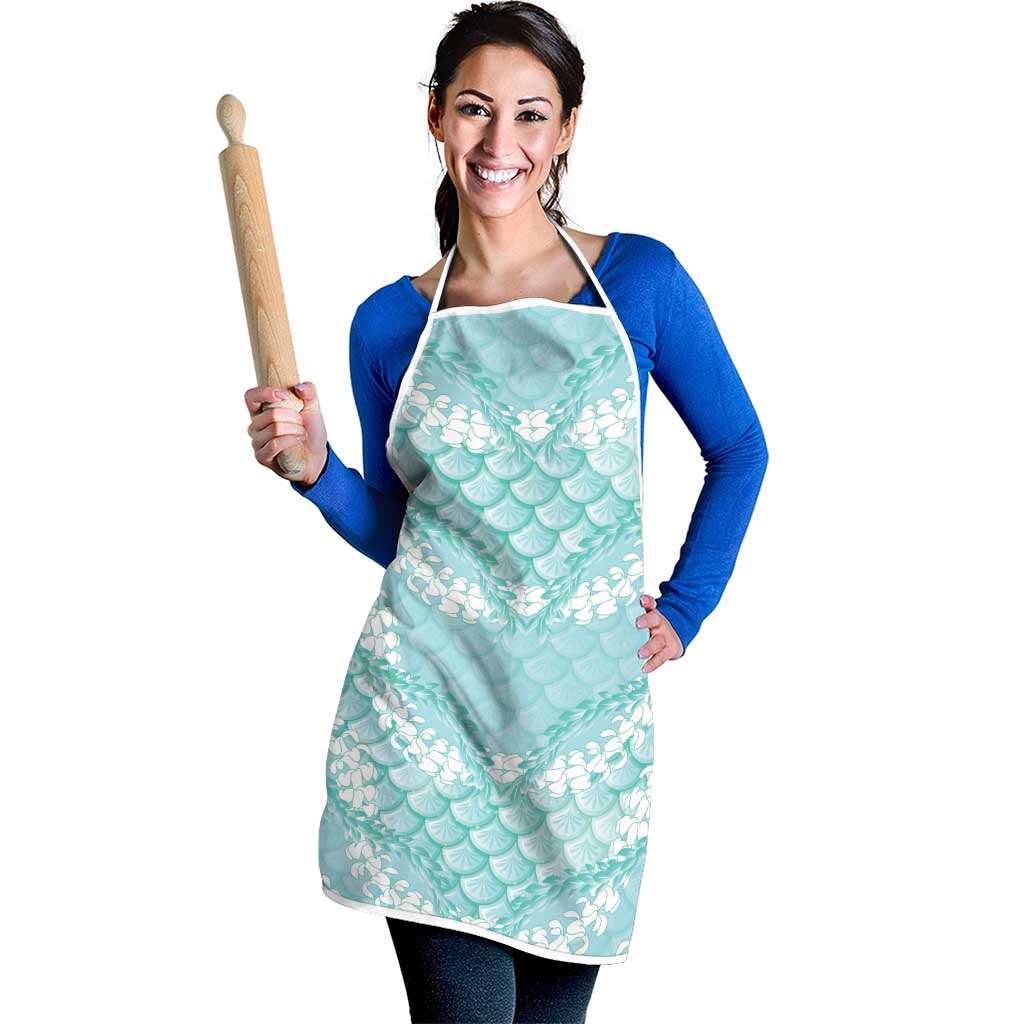 Light Turquoise Mermaid Puakenikeni Maile Lei Apron LT01 - Polynesian Pride