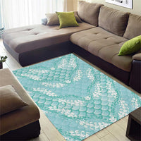Light Turquoise Mermaid Puakenikeni Maile Lei Area Rug LT01 - Polynesian Pride