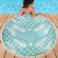 Light Turquoise Mermaid Puakenikeni Maile Lei Beach Blanket LT01 - Polynesian Pride
