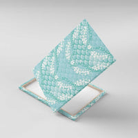 Light Turquoise Mermaid Puakenikeni Maile Lei Canvas Wall Art LT01 With Frame Turquoise - Polynesian Pride