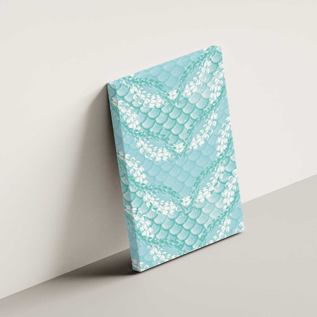 Light Turquoise Mermaid Puakenikeni Maile Lei Canvas Wall Art LT01 - Polynesian Pride